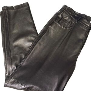 VINTAGE BAGATELLE BLACK 100% LEATHER PANTS SIZE 14